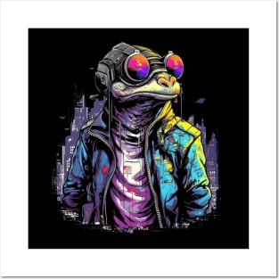 Cyberpunk frog Posters and Art